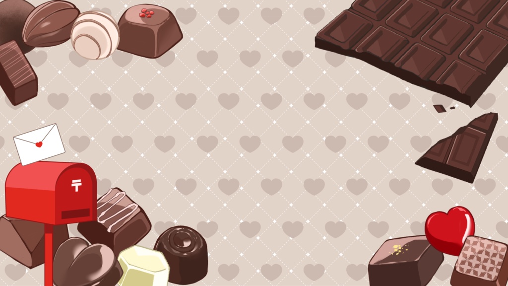 【動く配信背景】バレンタイン向け素材(静止画付き)