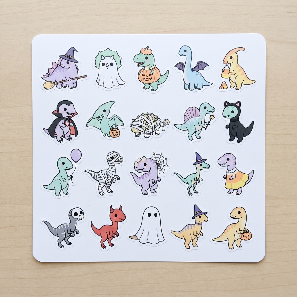 恐竜たちのハロウィンナイト フレークシールシート（20ピース入り）  