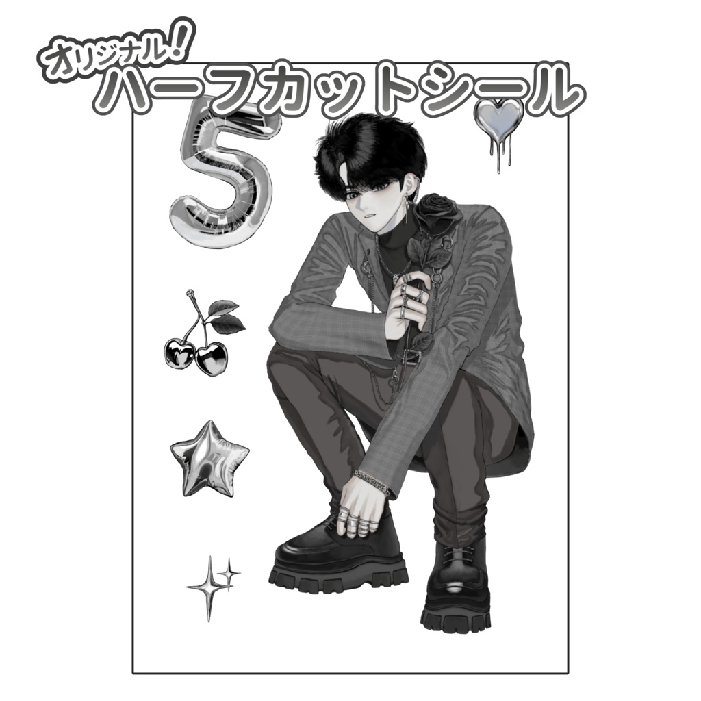 【オリジナルグッズ】离麻(りま)くんハーフカットシール