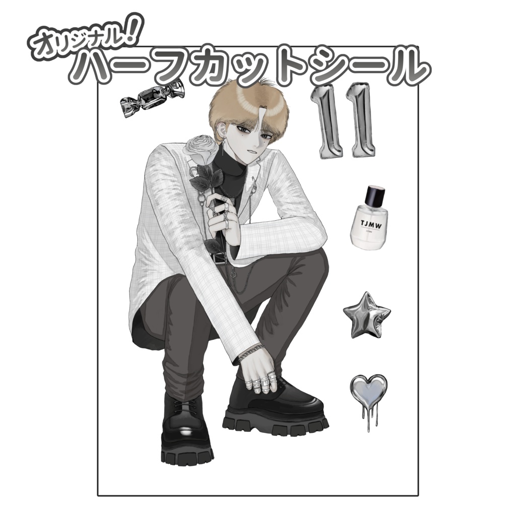 【オリジナルグッズ】露々(ろろ)くんハーフカットシール