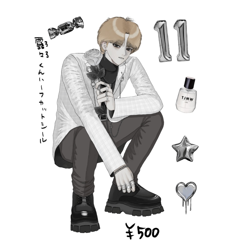 露々(ろろ)くんハーフカットシール