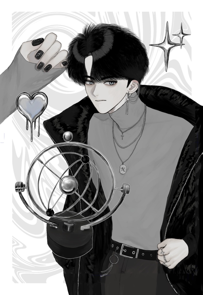 ポストカードE 离麻(りま)くん革ジャケット