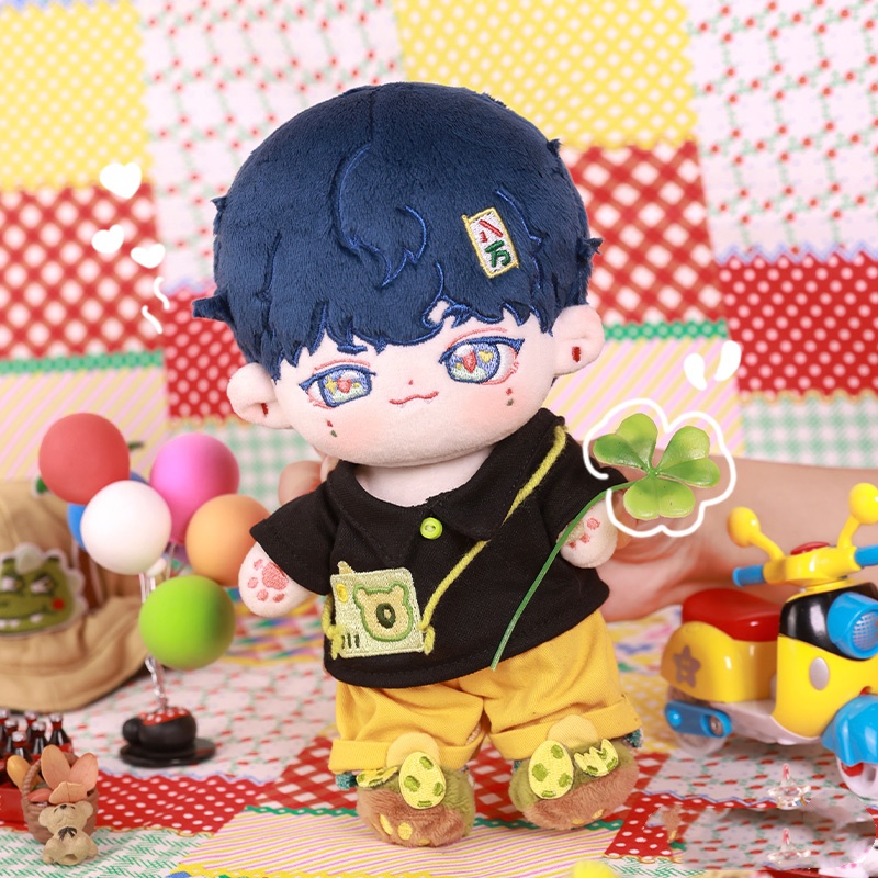バワン 20cm 着せ替えぬいぐるみ 無属性 紺色の髪濃い青い目男の子 着せ替え人形 綿人形 コットンドール キャラクターぬいぐるみ cotton doll
