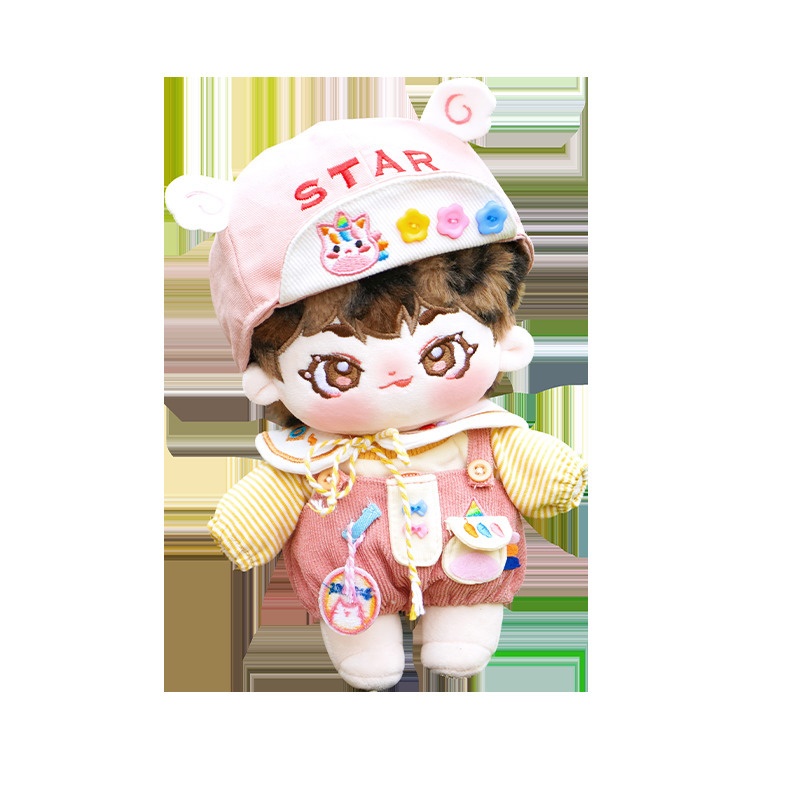 秋ヒョウヒョウ 20cm 着せ替えぬいぐるみ 無属性 獣耳付け男の子 茶髪茶色の目着せ替え人形 綿人形 コットンドール キャラクターぬいぐるみ cotton doll