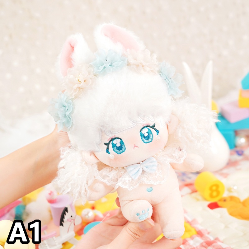 吱吱莓莓 20cm 着せ替えぬいぐるみ 無属性 ガーランドバニー 獣耳付け女の子 着せ替え人形 綿人形 コットンドール キャラクターぬいぐるみ cotton doll