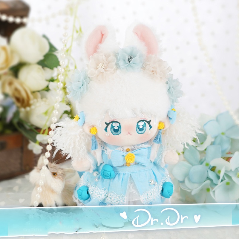 吱吱莓莓 20cm 着せ替えぬいぐるみ 無属性 ガーランドバニー 獣耳付け女の子 着せ替え人形 綿人形 コットンドール キャラクターぬいぐるみ cotton doll