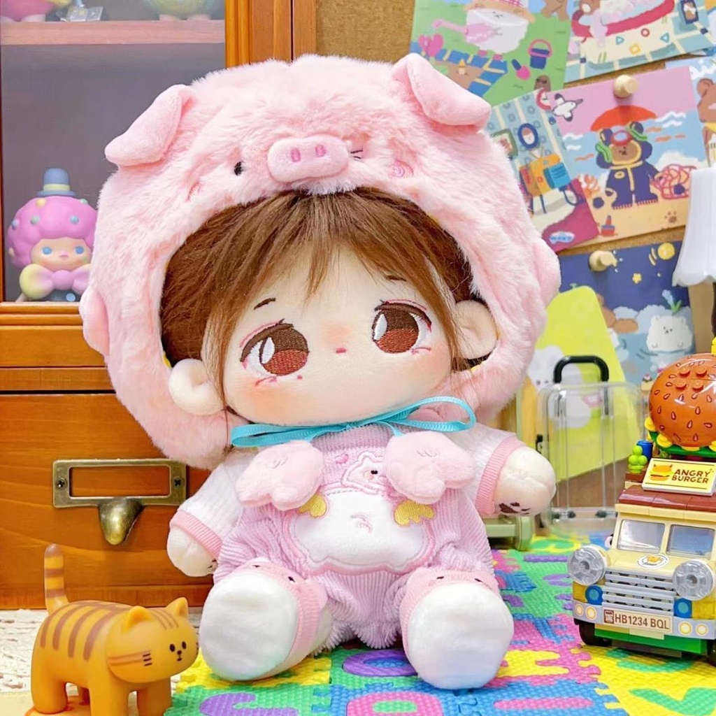 5点セット ピンク風船豚ミニ洋服 20cm 着せ替えぬいぐる服 ぬいぐるみコスチューム 着せ替え人形洋服 日常服人形