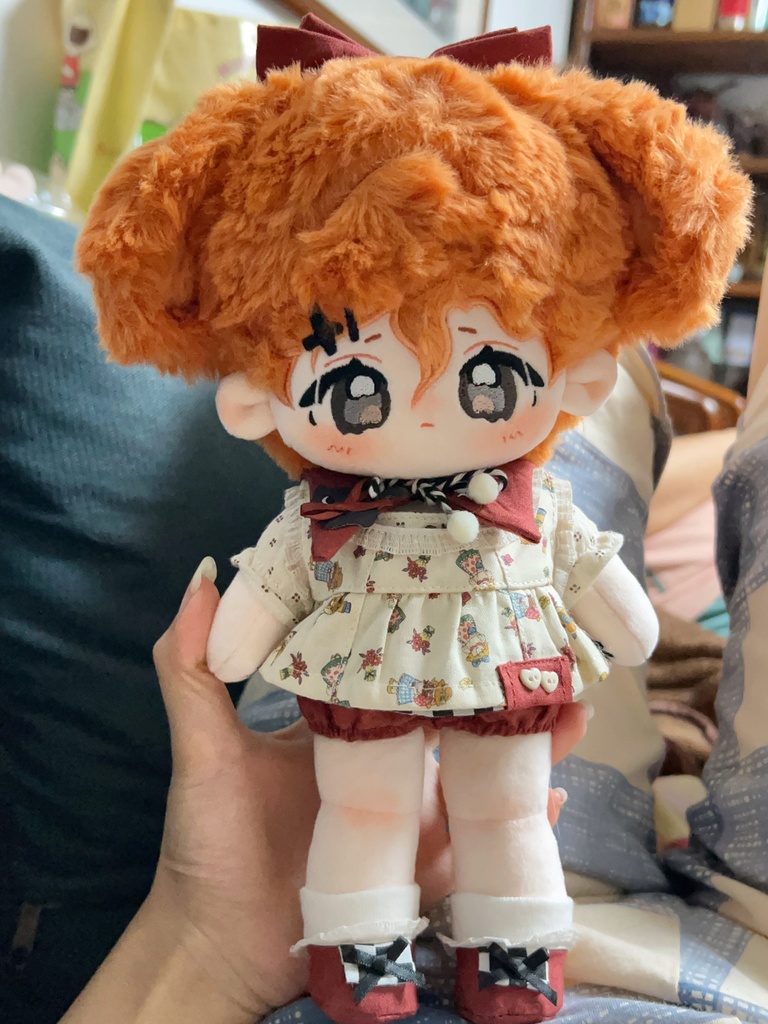 長い脚 25cm 着せ替えぬいぐるみ 無属性 ぬいぐるみ 小詭橘 獣耳付け女の子 オレンジ色の髪黒い瞳着せ替え人形 綿人形 コットンドール キャラクターぬいぐるみ