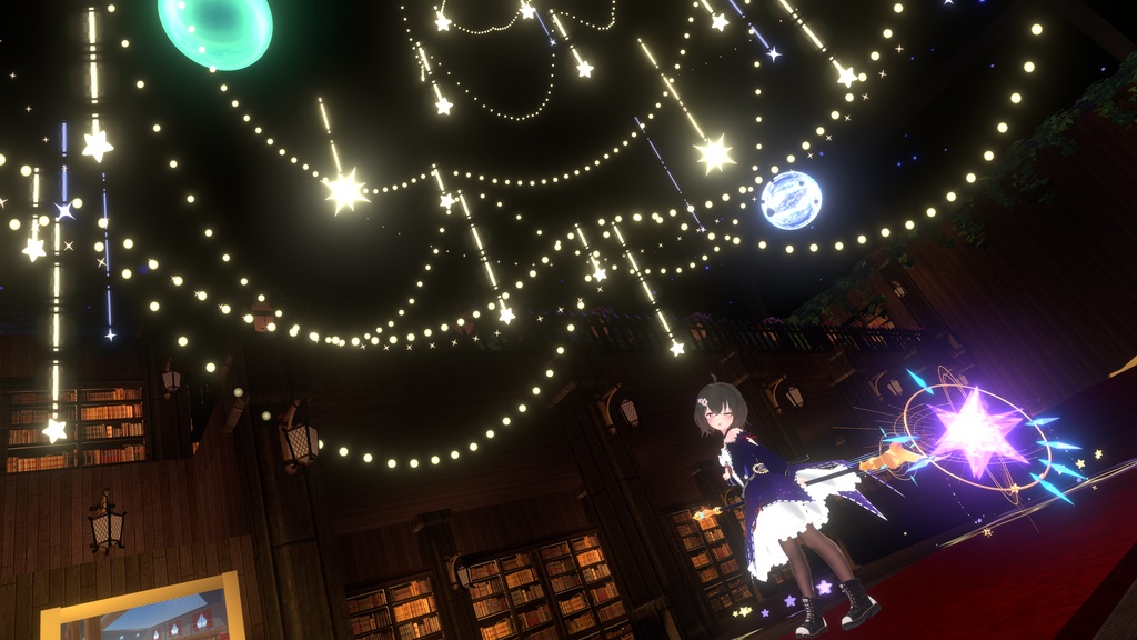 【MA対応/ギミック付き武器モデル】星紡ぎの魔法杖&VRChat用魔法Particle「AstroGraph」セット