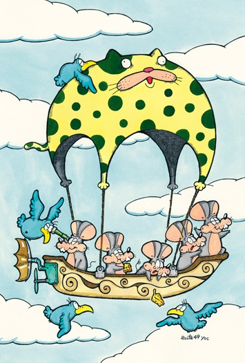 ポストカード気球チュー