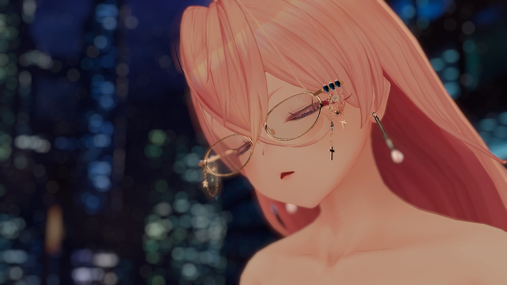 【VRC想定】『Little shy...』Chain glasses