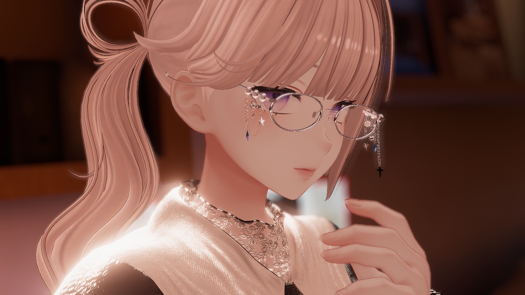 【VRC想定】『Little shy...』Chain glasses