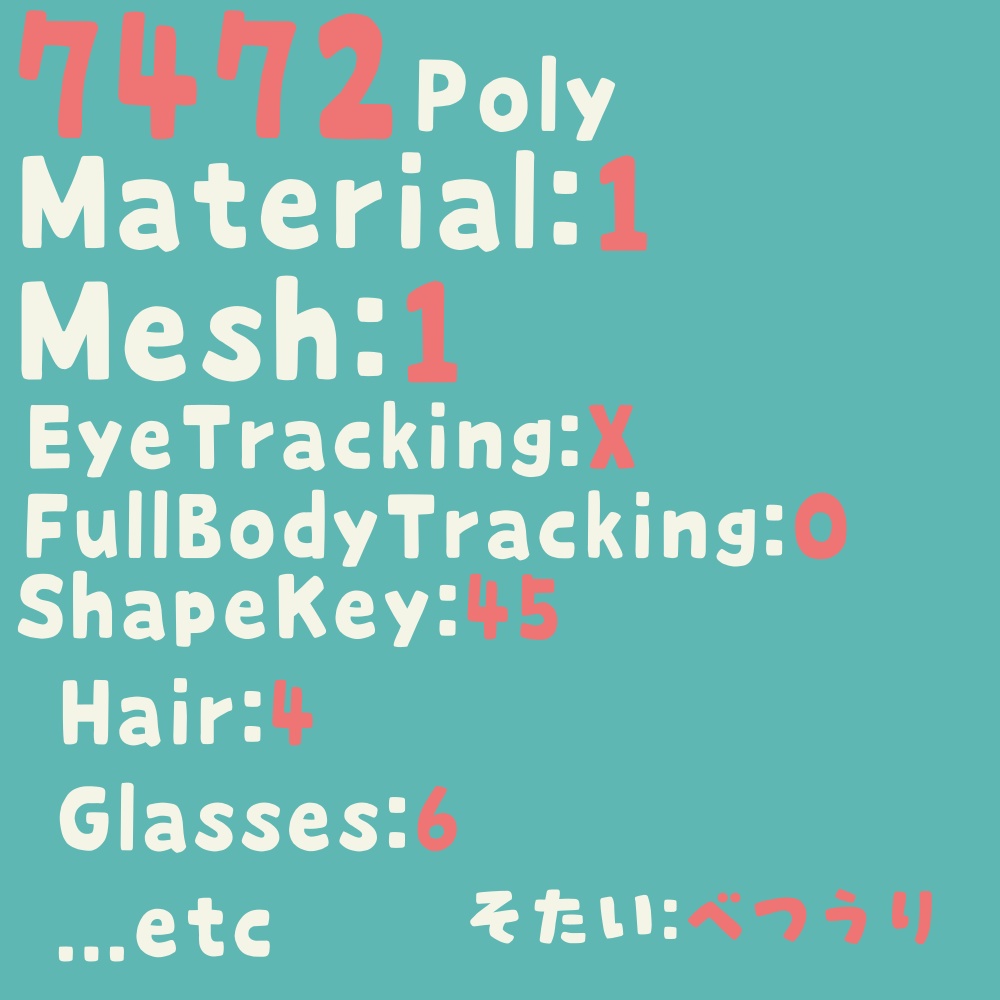 Vier(フィーア)-Quest対応VRChat向けオリジナル3Dモデル