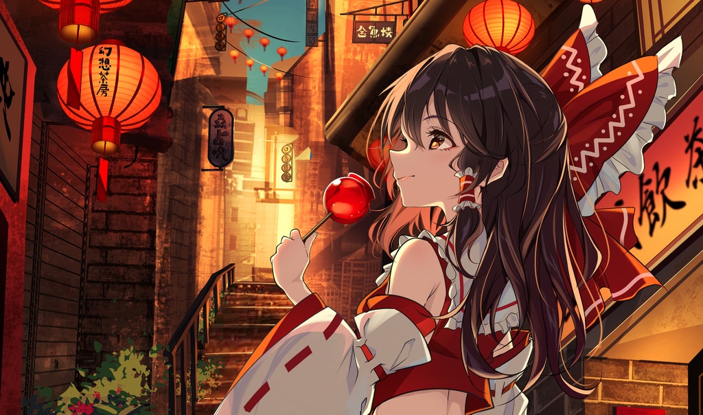 博麗霊夢　りんご飴　プレイマット 【受注生産】