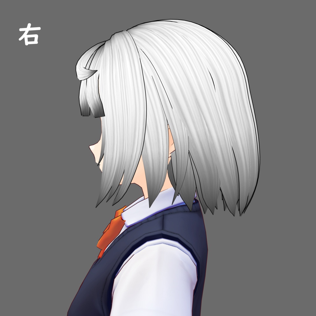 【VRoidヘアプリセット】【ベータ版用】ナチュラルボブヘア