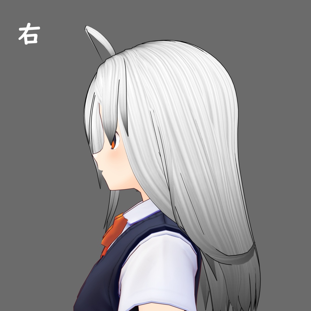 【VRoidヘアプリセット】【ベータ版用】外ハネミディアムヘア