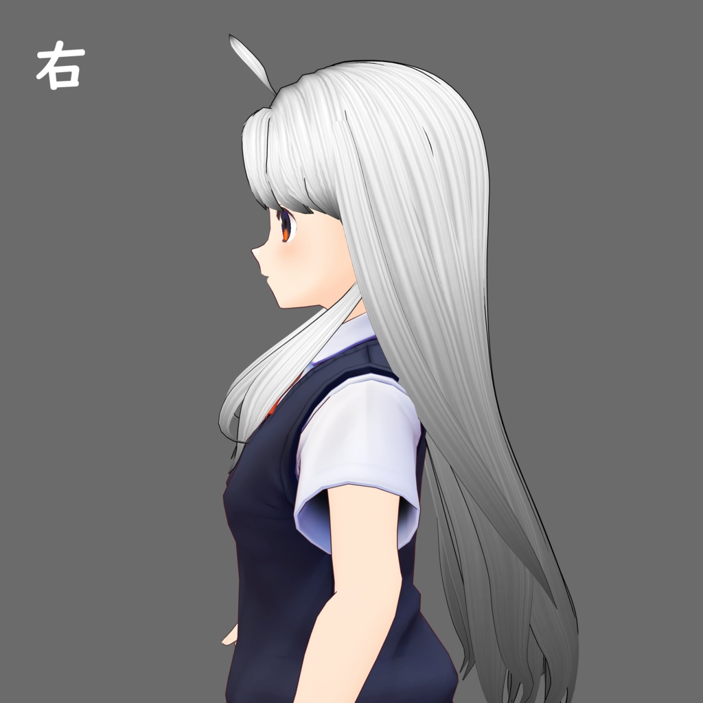 【VRoidヘアプリセット】【ベータ版用】ウェーブロングヘア