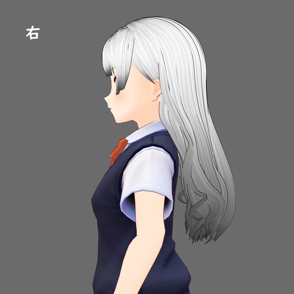 【VRoidヘアプリセット】【ベータ版用】ウェーブロング2