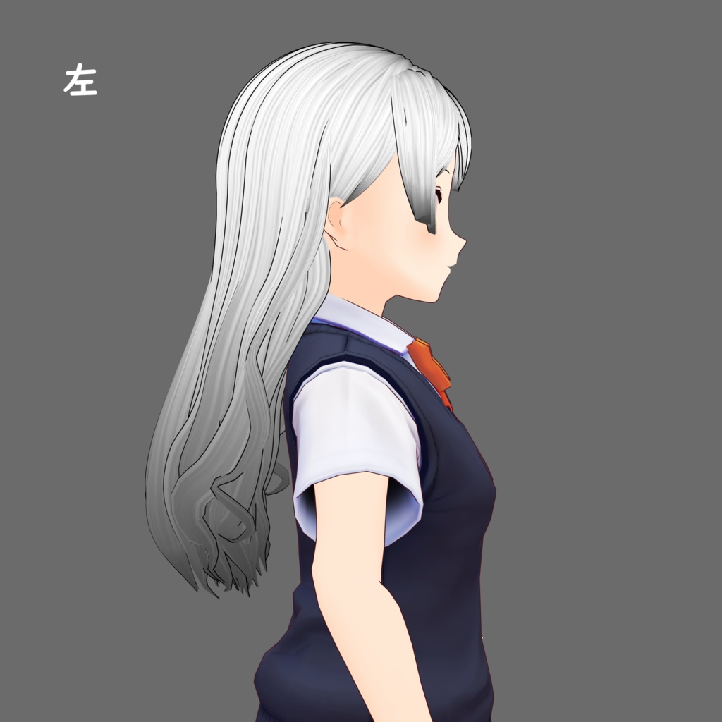 【VRoidヘアプリセット】【ベータ版用】ウェーブロング2