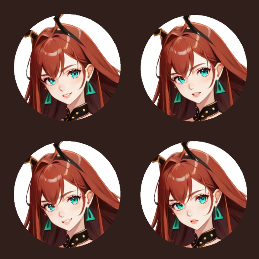 【立ち絵素材】女性/Vtuber/赤髪/鬼【商用利用可能】