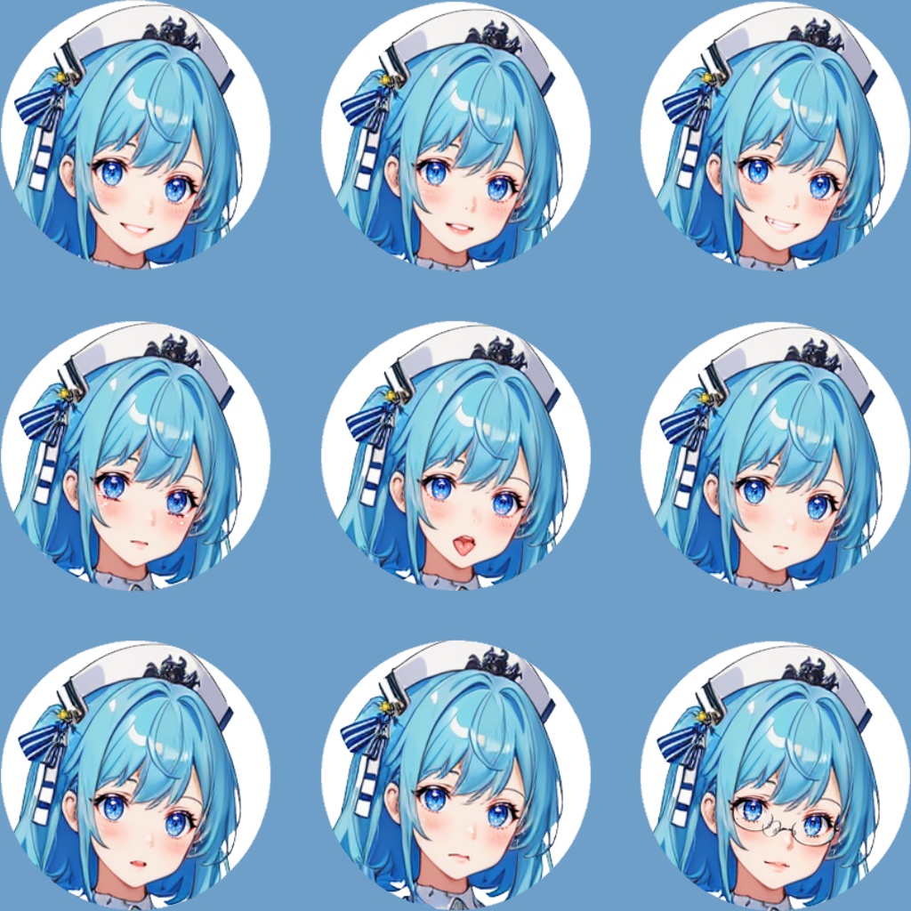 【立ち絵素材】女性/Vtuber/青髪/メイド【商用利用可能】