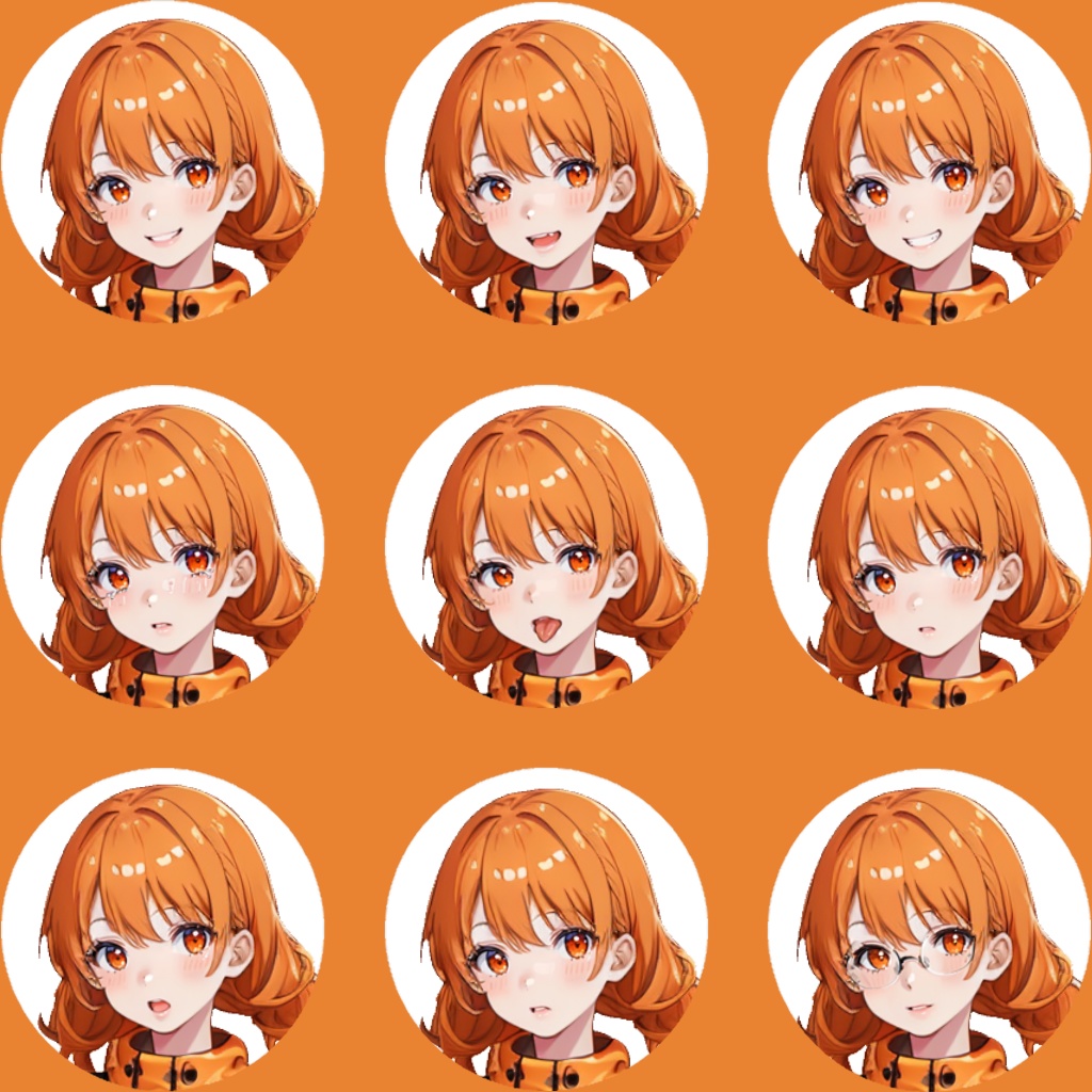 【立ち絵素材】女性/Vtuber/オレンジ【商用利用可能】