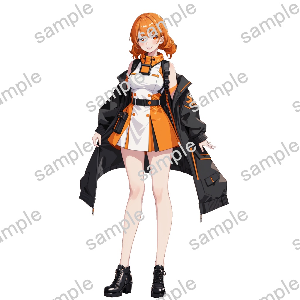 【立ち絵素材】女性/Vtuber/オレンジ【商用利用可能】