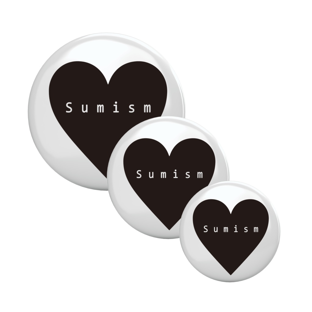 Sumism ハートロゴ缶バッジ　3個セット