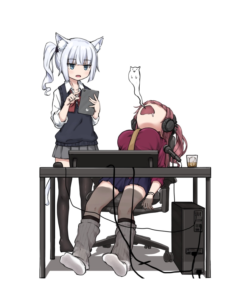 すいちゃんと読み上げちゃん。