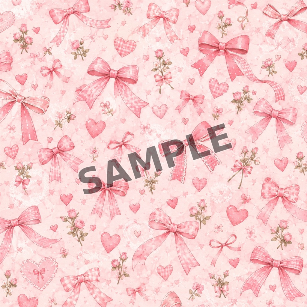 Teddy & Ribbon|デザインペーパー Kawaii Set B
