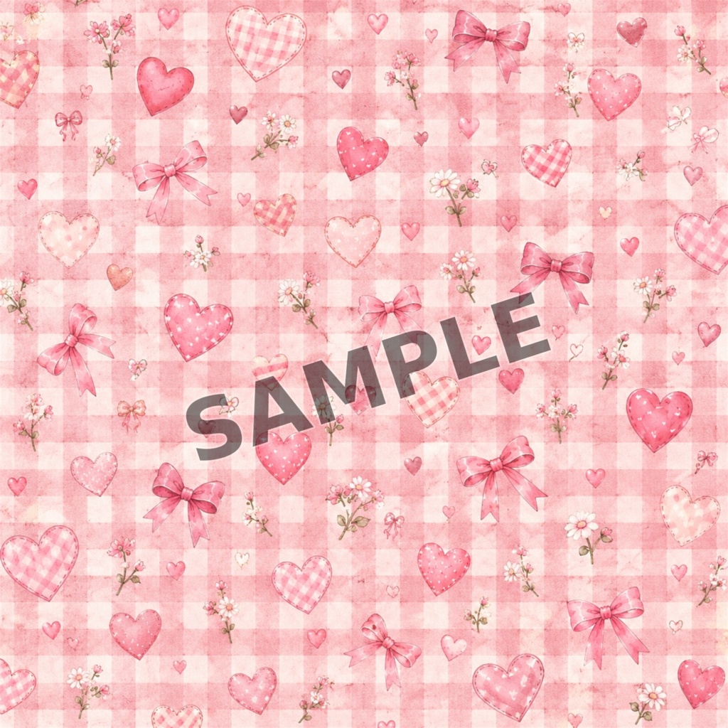 Teddy & Ribbon|デザインペーパー Kawaii Set B