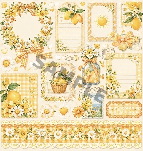 デザインペーパー Orange & Daisy|7柄セット