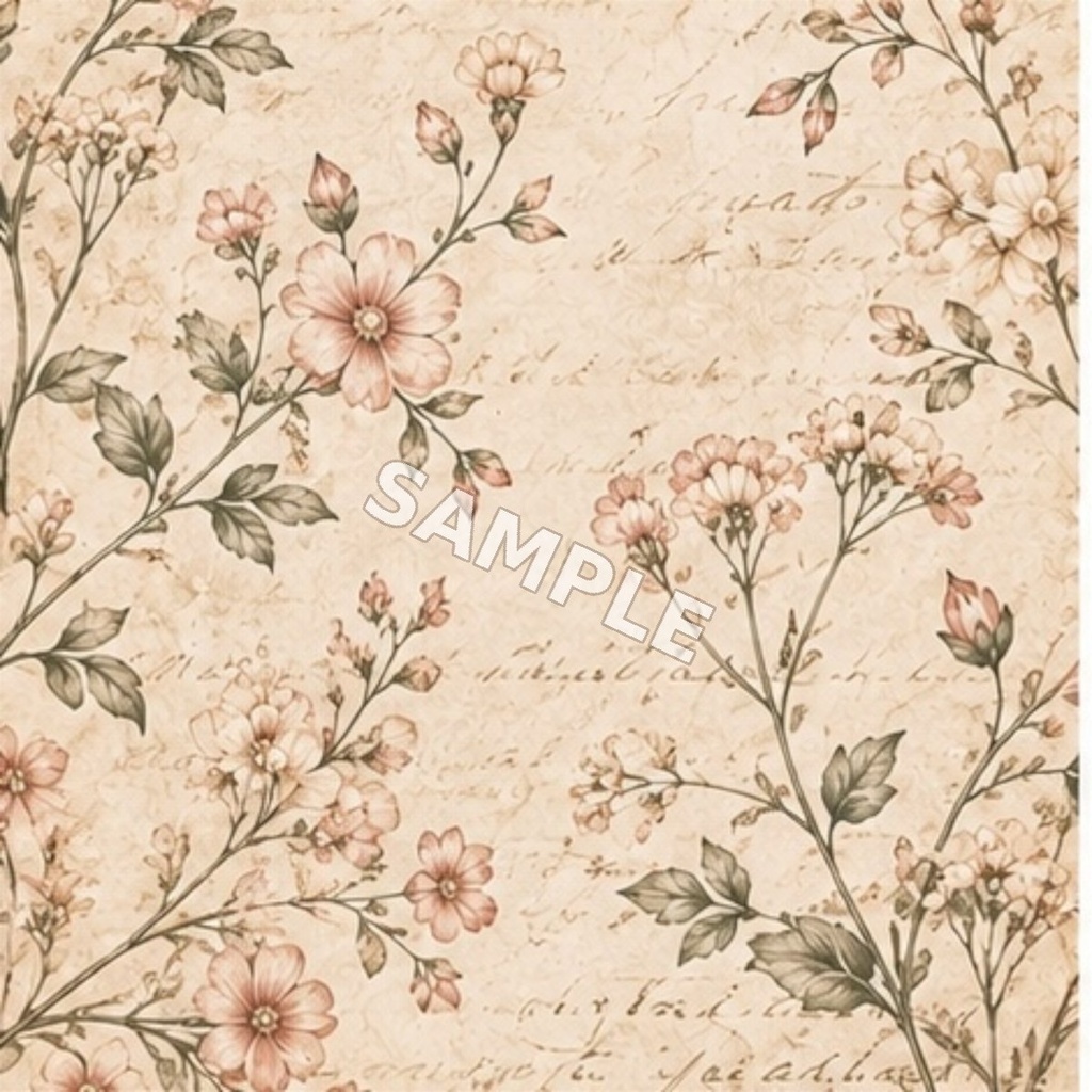 デザインペーパー|Antique Rose & Lace|10枚セット