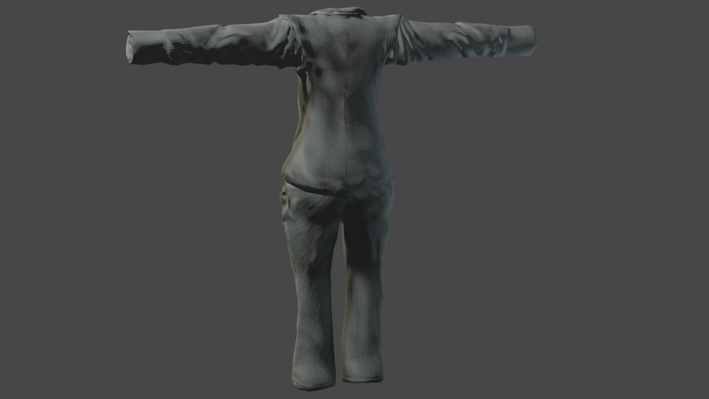 素敵なオーバーサイズ六つボタンダブルジャケット【3Dモデル】