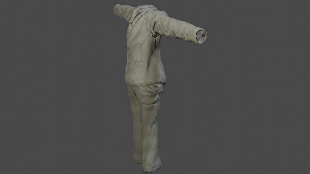 素敵なオーバーサイズ六つボタンダブルジャケット【3Dモデル】