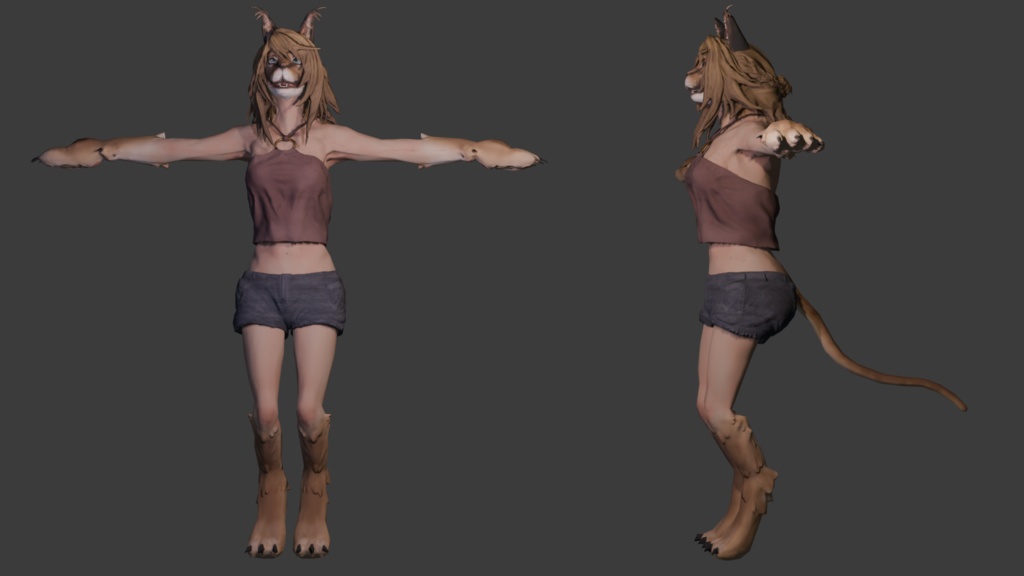 【VRChat対応アバター】猫獣人種族 -Servaline-【VRCFacialTracking対応】