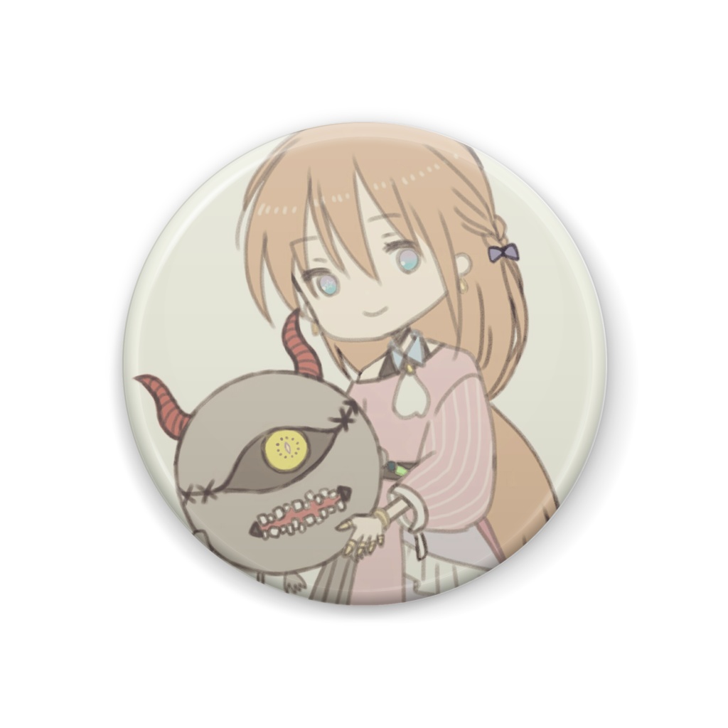 生命体と少女の缶バッジ