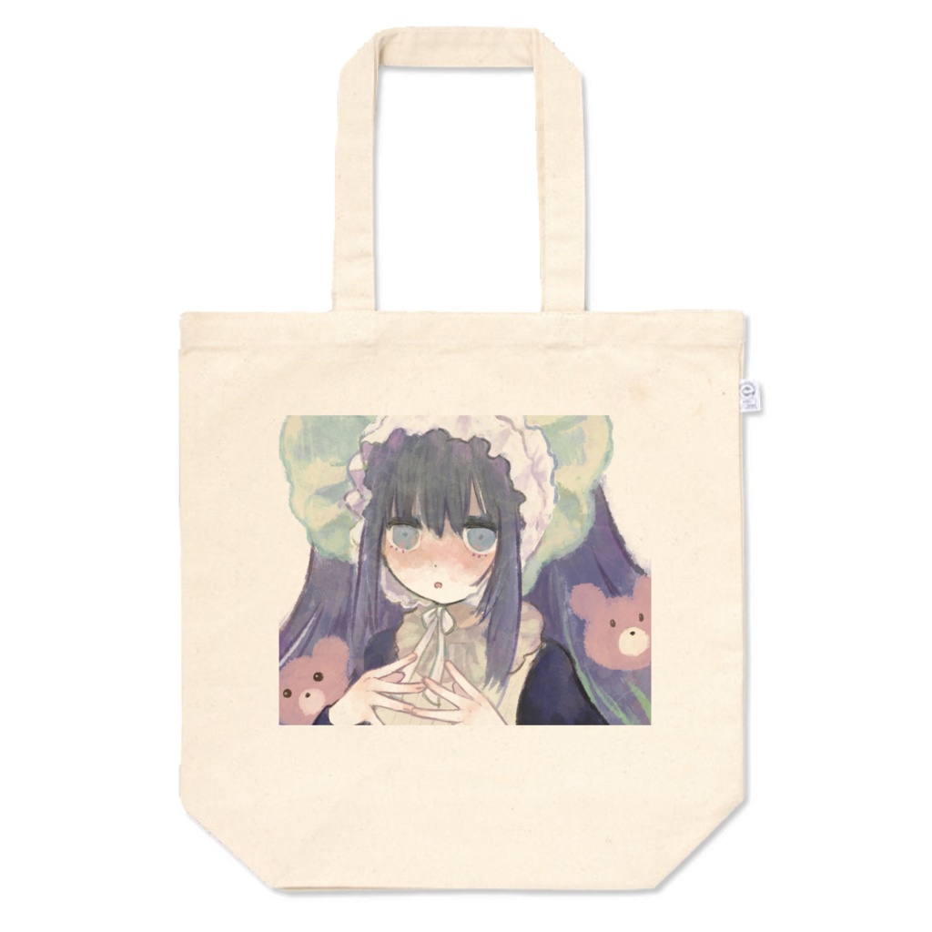 女の子とくまのトートバッグ