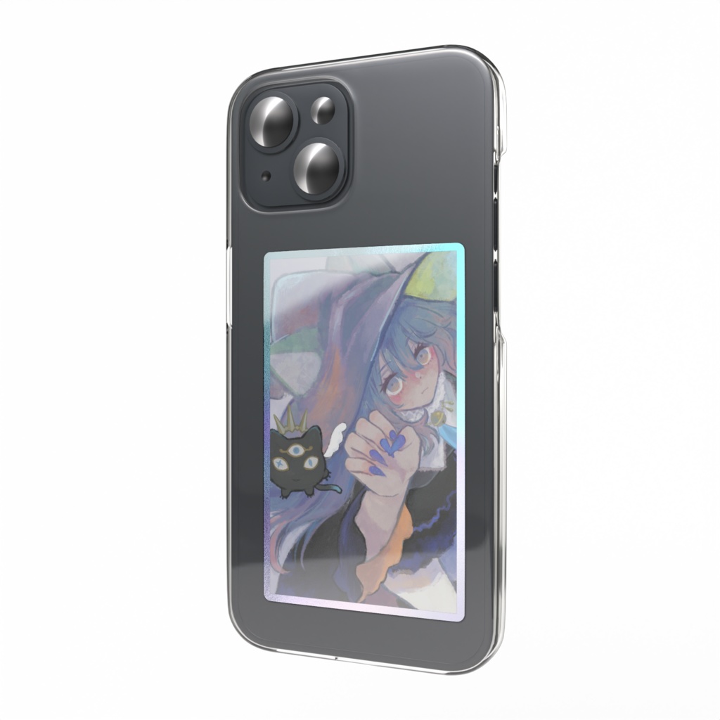 猫的生物と女の子のステッカー