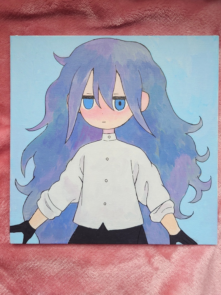 青髪少女/キャンバスボード