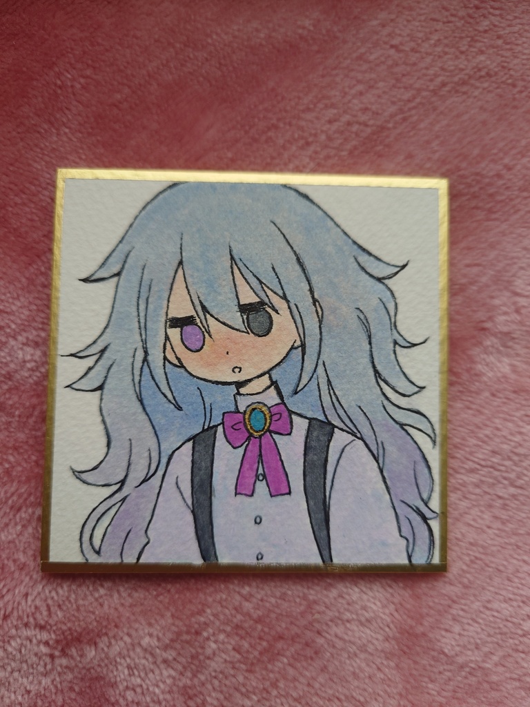 オッドアイの女の子/豆色紙原画