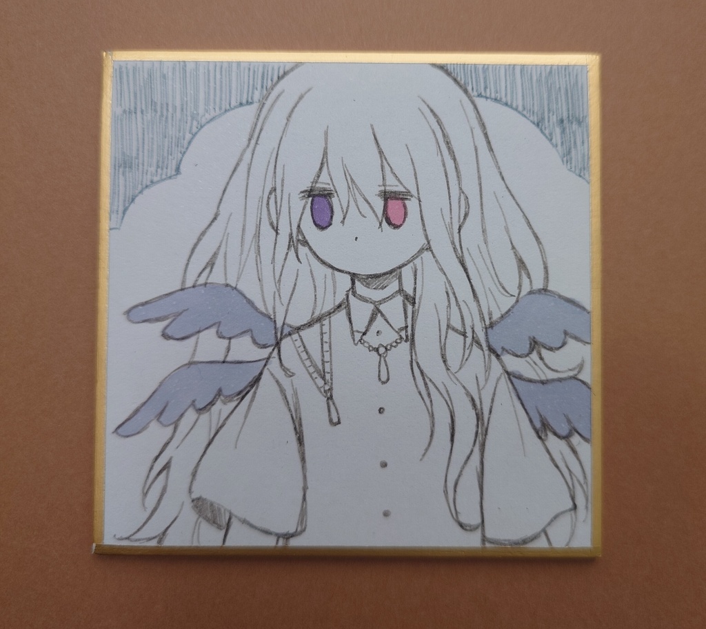 4つのはねを持つゆる天使/豆色紙原画