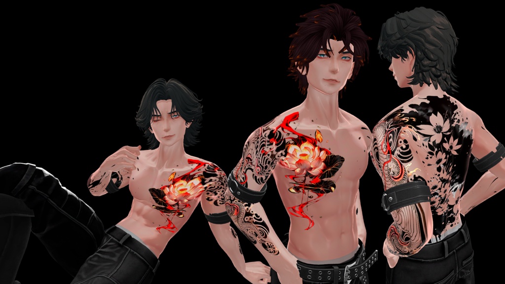 Texture Body, Makeup, Eye Color, Tattoo - Kirishima