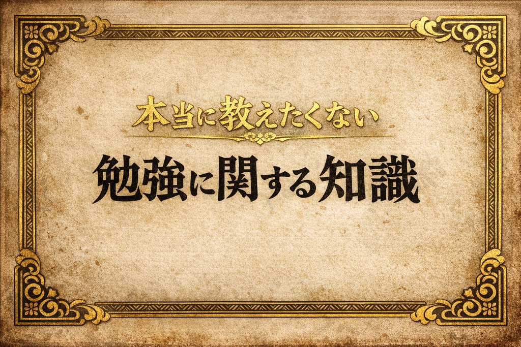 本当に教えたくない勉強に関する知識