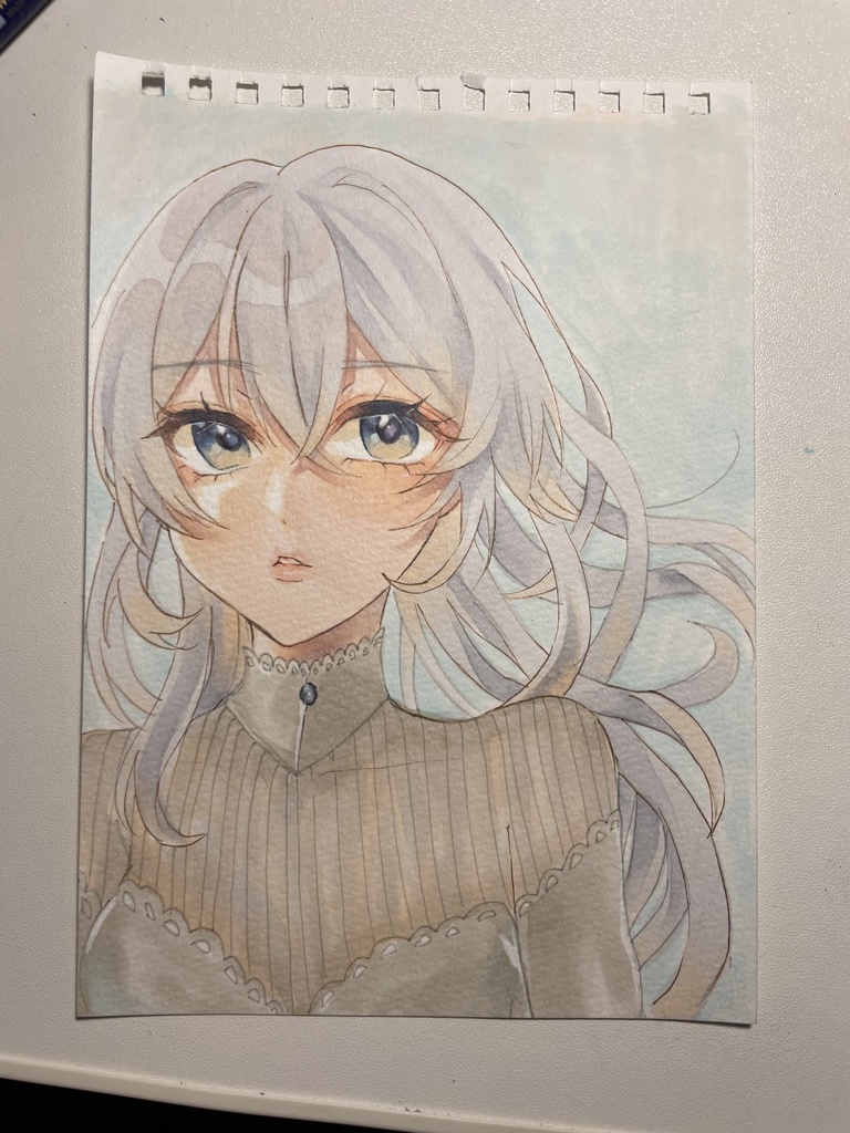 【原画】白い髪になびかれて