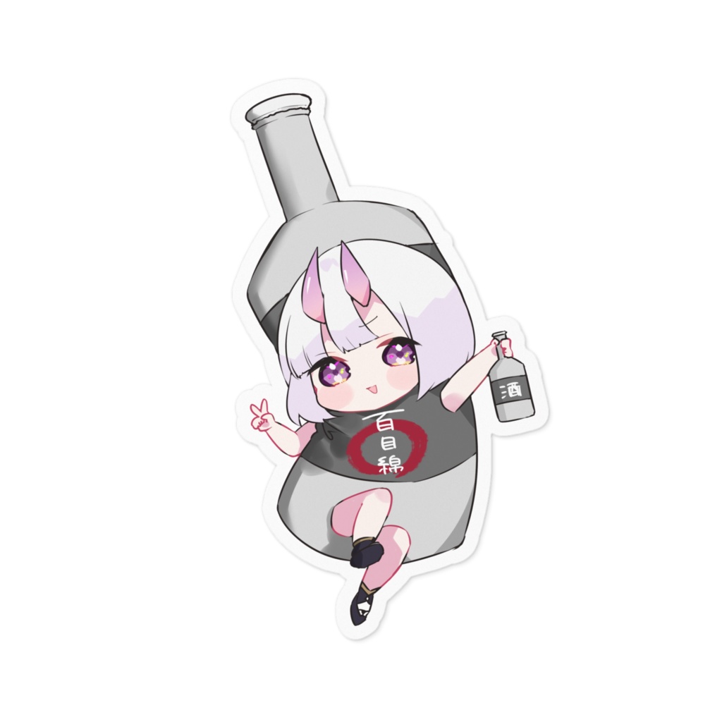 ステッカー（日本酒コスプレ）デビュー半年記念グッズ復刻版
