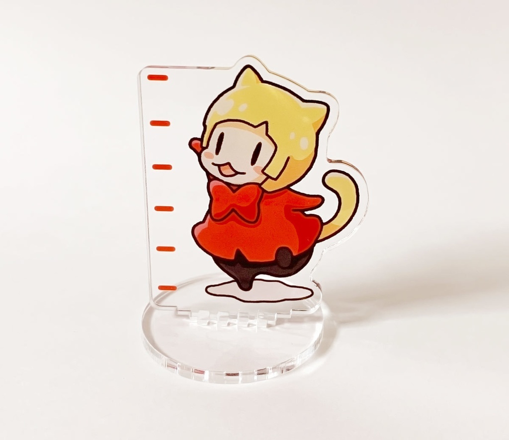 パンケーキの厚みを測れるアクスタ(赤&白)