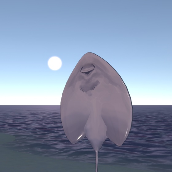 【VRC/VRM対応】ついてきたエイ