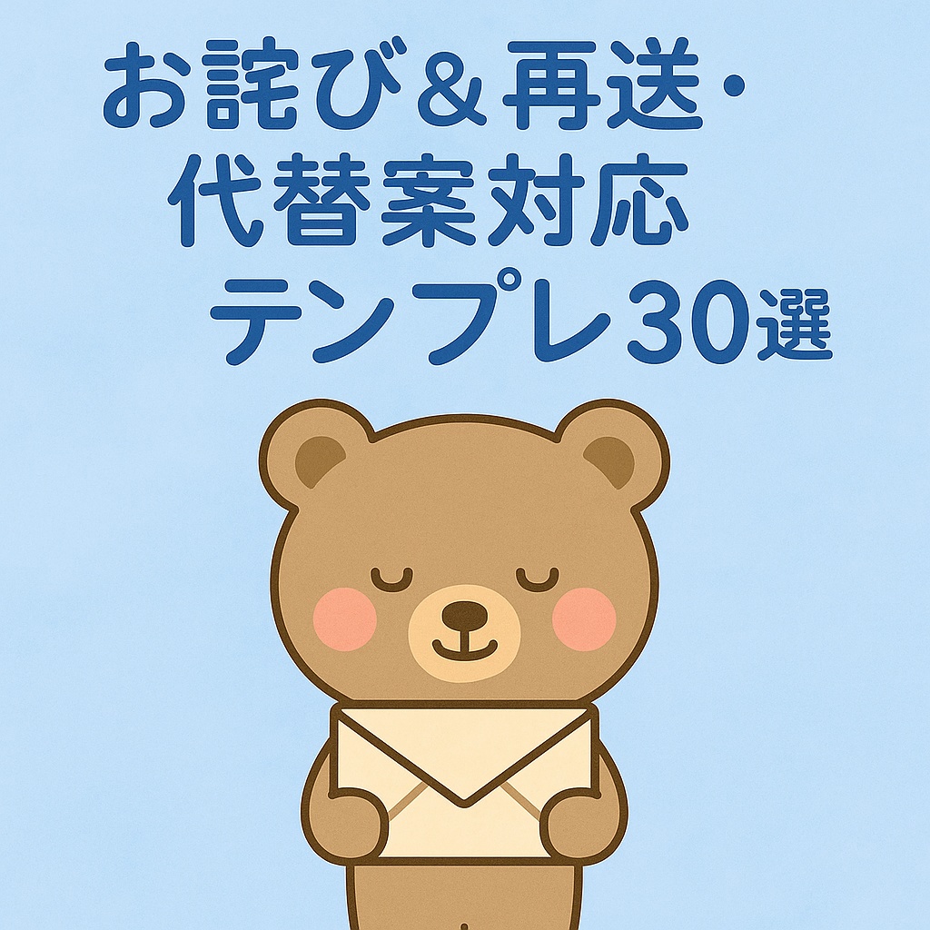  お詫び＆再送・代替案対応テンプレ30選｜クレーム対応・神テンプレ（テンプレ本舗 第5弾）