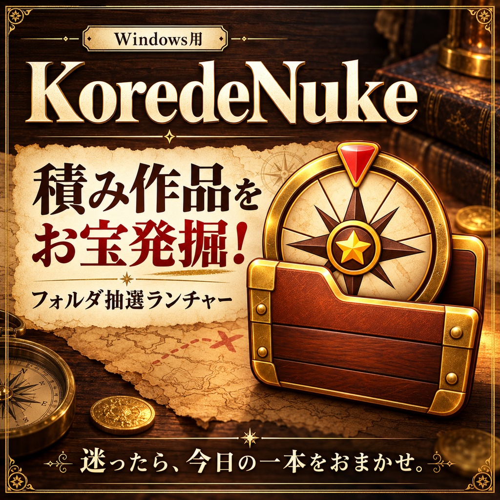 KoredeNuke|積み作品をお宝発掘!フォルダ抽選ランチャー【Windows用】